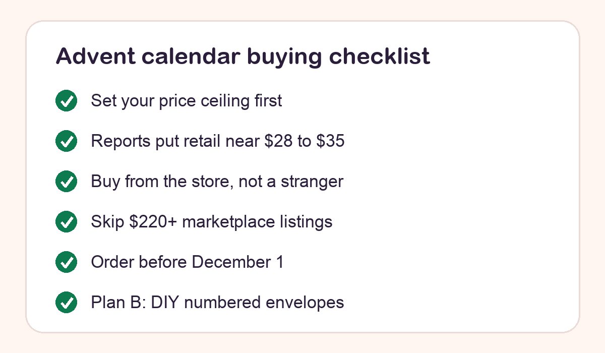 Checklist for buying the NeeDoh Squishmas advent calendar at a fair price