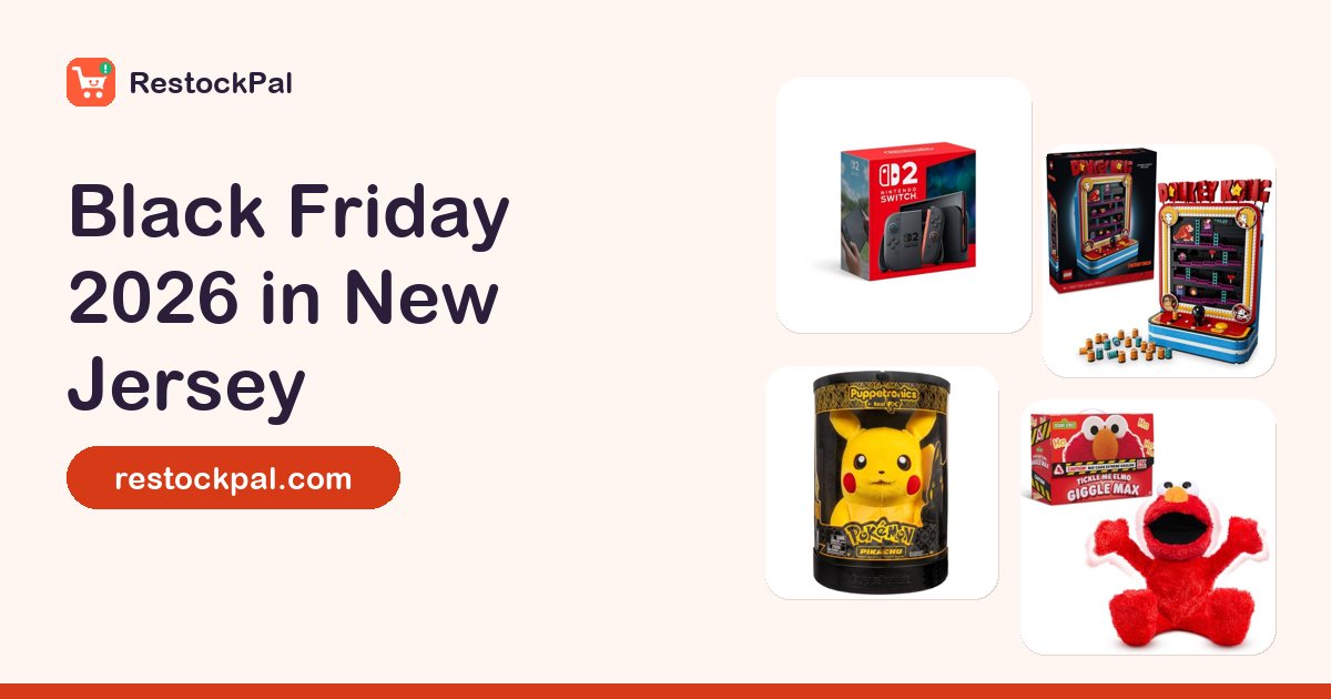 Toys and a game console arranged for a Black Friday 2026 New Jersey shopping guide