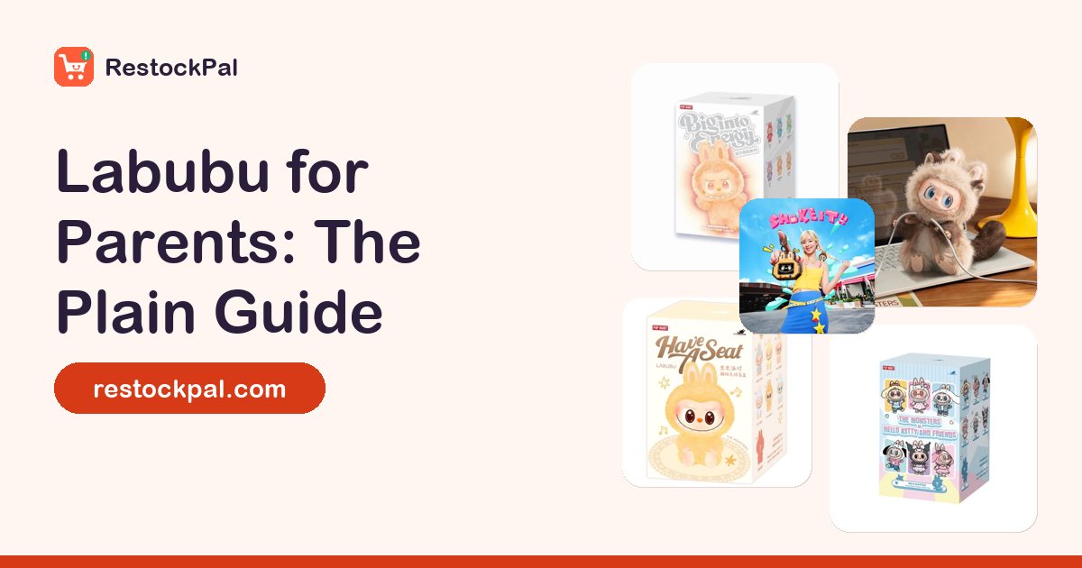 Five Labubu blind box and Monsters product pages from the RestockPal catalog